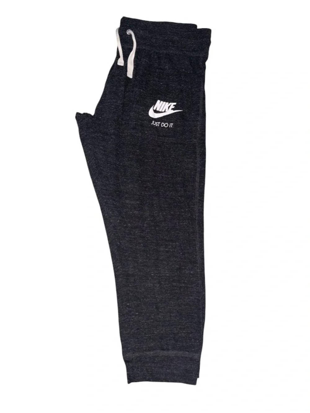 Nike Women's Dark Grey Heathered Jogger Capris with White Logo
